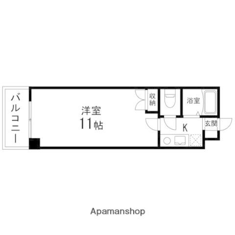SAKO泉中央(1K/4階)の間取り写真