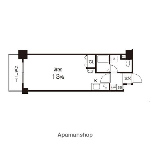 エクセルメトロⅠ(ワンルーム/3階)の間取り写真