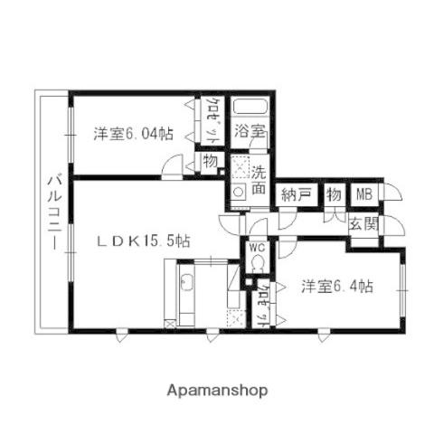 コンフォートシティ成田(2LDK/3階)の間取り写真