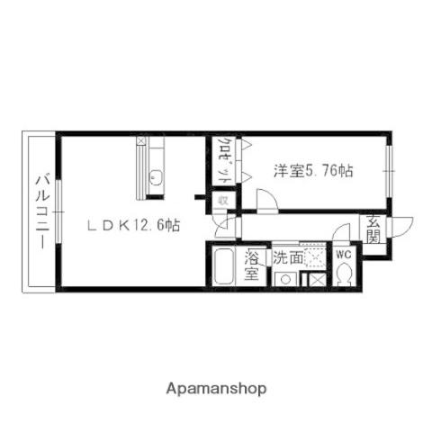 コンフォートシティ成田(1LDK/2階)の間取り写真