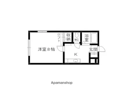 アラモード八乙女Ⅱ(1K/1階)の間取り写真