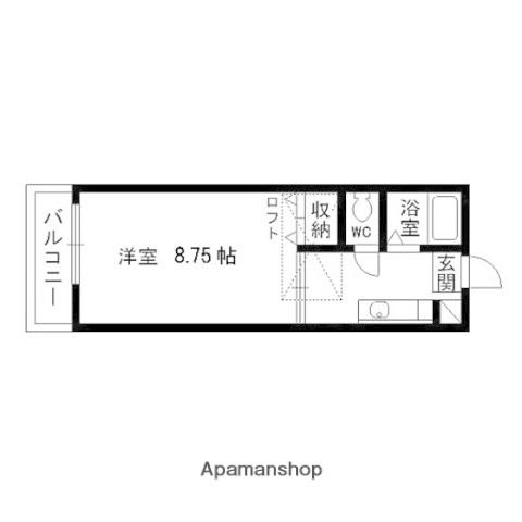 SUNHEIGHTS泉(1K/2階)の間取り写真