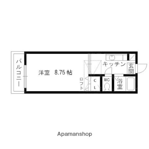 SUNHEIGHTS泉(1K/1階)の間取り写真
