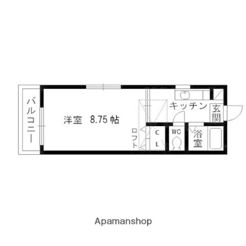 SUNHEIGHTS泉(1K/1階)の間取り写真