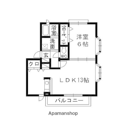 アルカディア・Ⅰ(1LDK/1階)の間取り写真