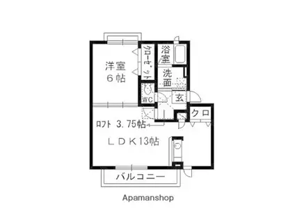 アルカディア・Ⅰ(1LDK/2階)の間取り写真