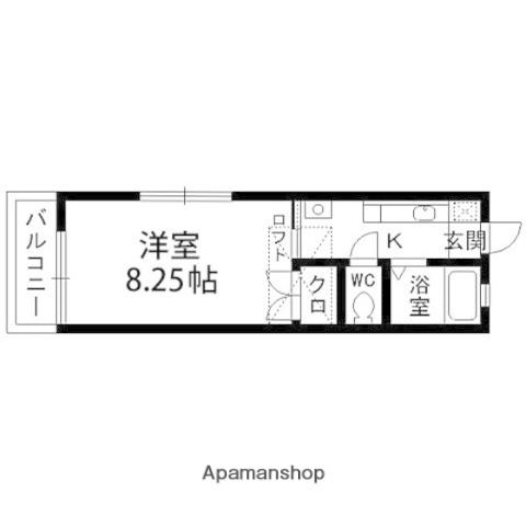 カーササザンノース(1K/1階)の間取り写真