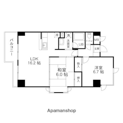 BILL ブラウ(2LDK/4階)の間取り写真