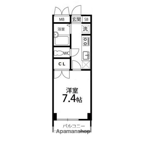 K.C.ヒルズANEX(1K/3階)の間取り写真