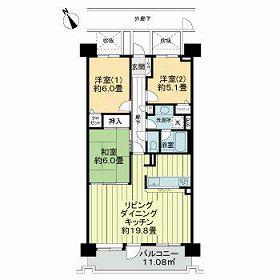 ライオンズガーデン泉中央(3LDK/10階)の間取り写真