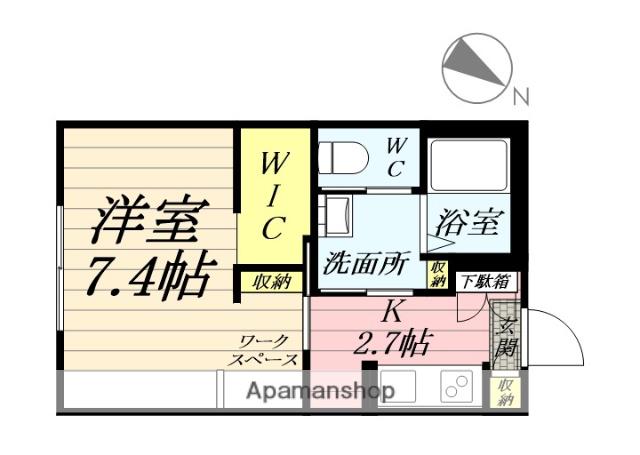 スカイシティA(1K/1階)の間取り写真