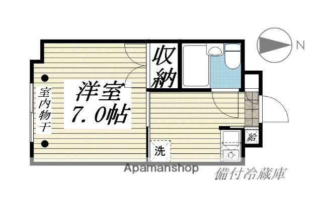 ラ・サーミ市名坂(1K/3階)の間取り写真