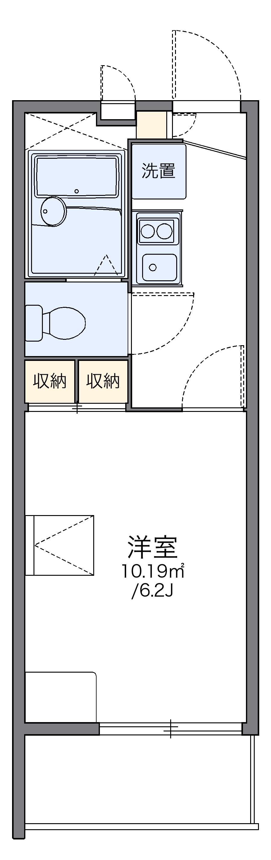 レオパレスリトルフラワーB(1K/3階)の間取り写真