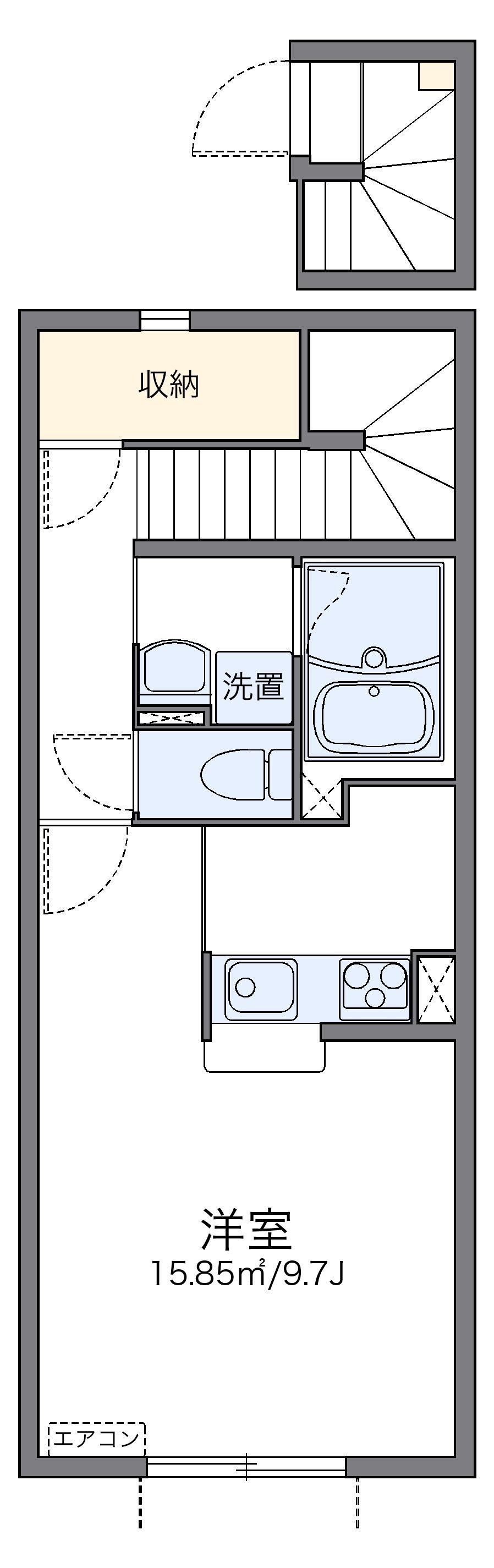 レオネクストクラーク館(1K/2階)の間取り写真