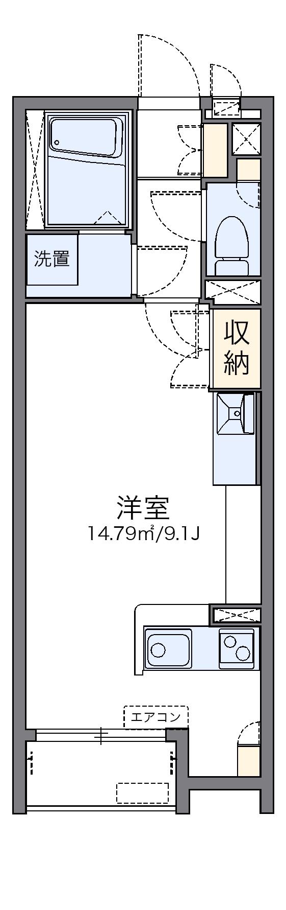 レオネクストRINJYU(ワンルーム/1階)の間取り写真