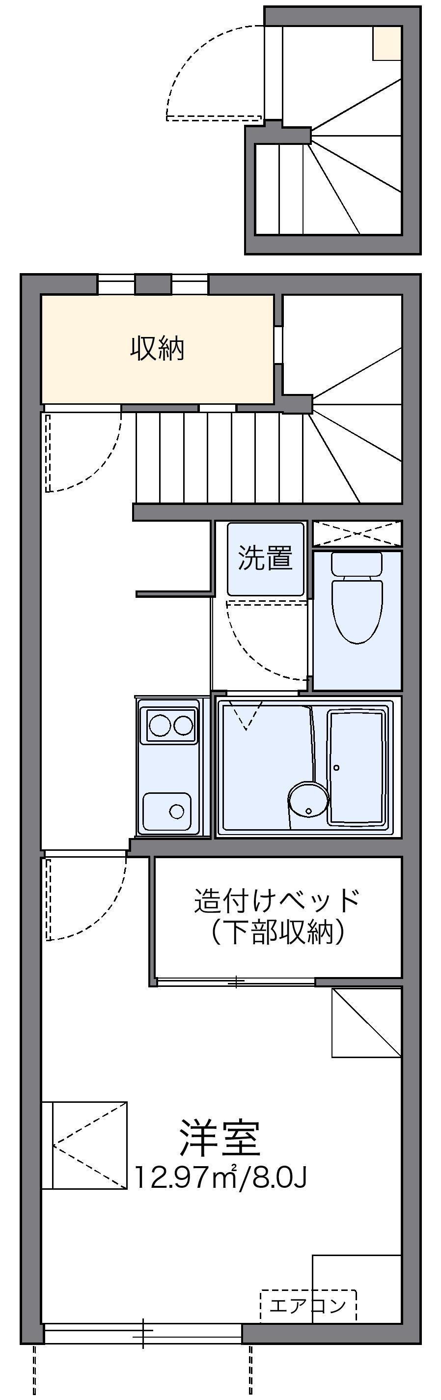 レオネクスト杜瀞(1K/2階)の間取り写真