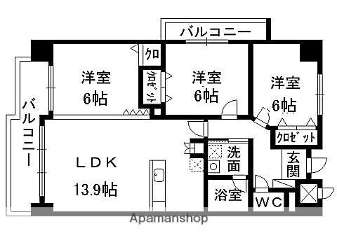 くれが泉中央(3LDK/7階)の間取り写真