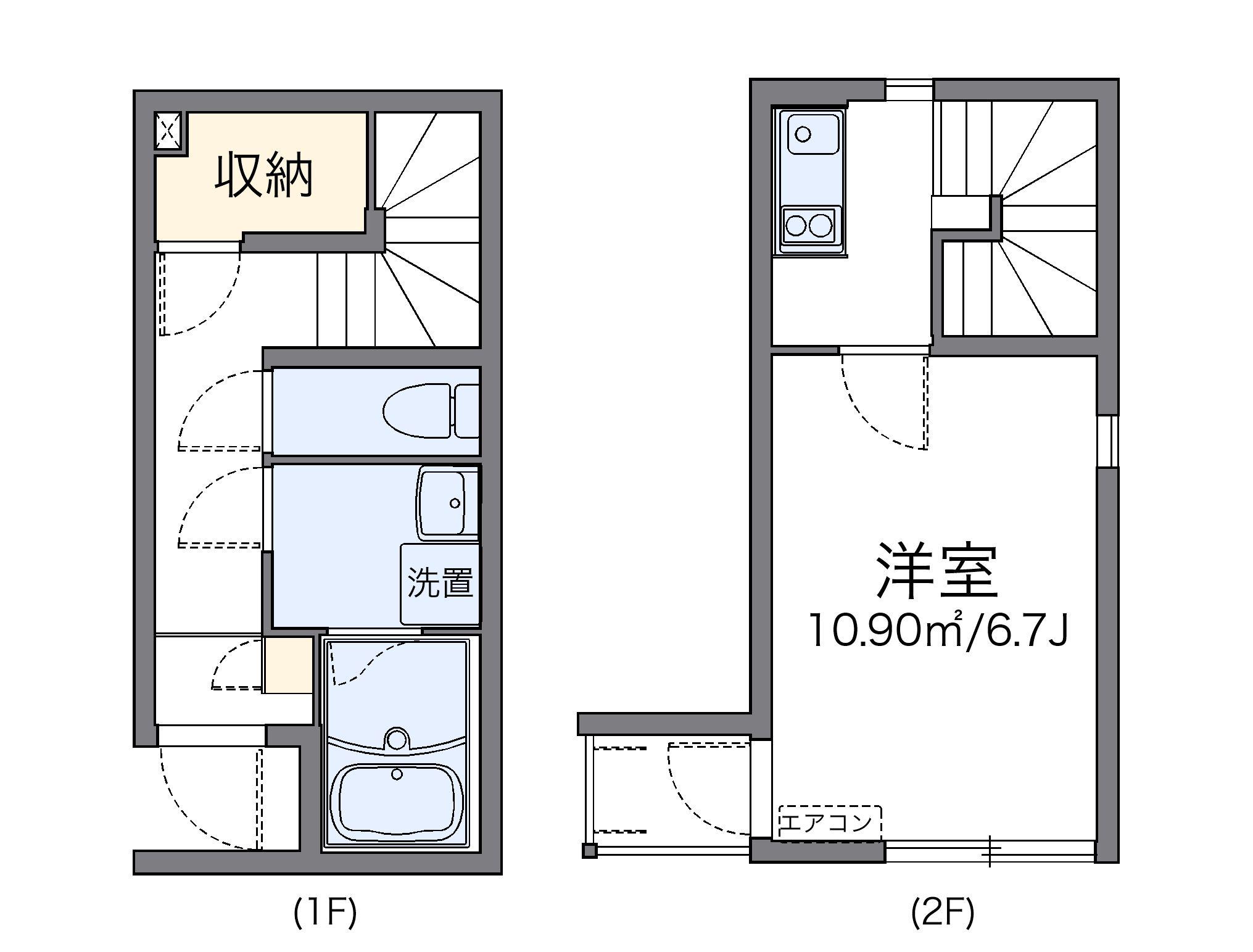 レオネクスト双葉ヶ丘(1K/1階)の間取り写真