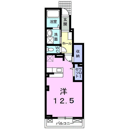 ヒルサイド・NJ(ワンルーム/1階)の間取り写真