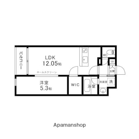 カーサヴェルデ米ケ袋(1LDK/3階)の間取り写真