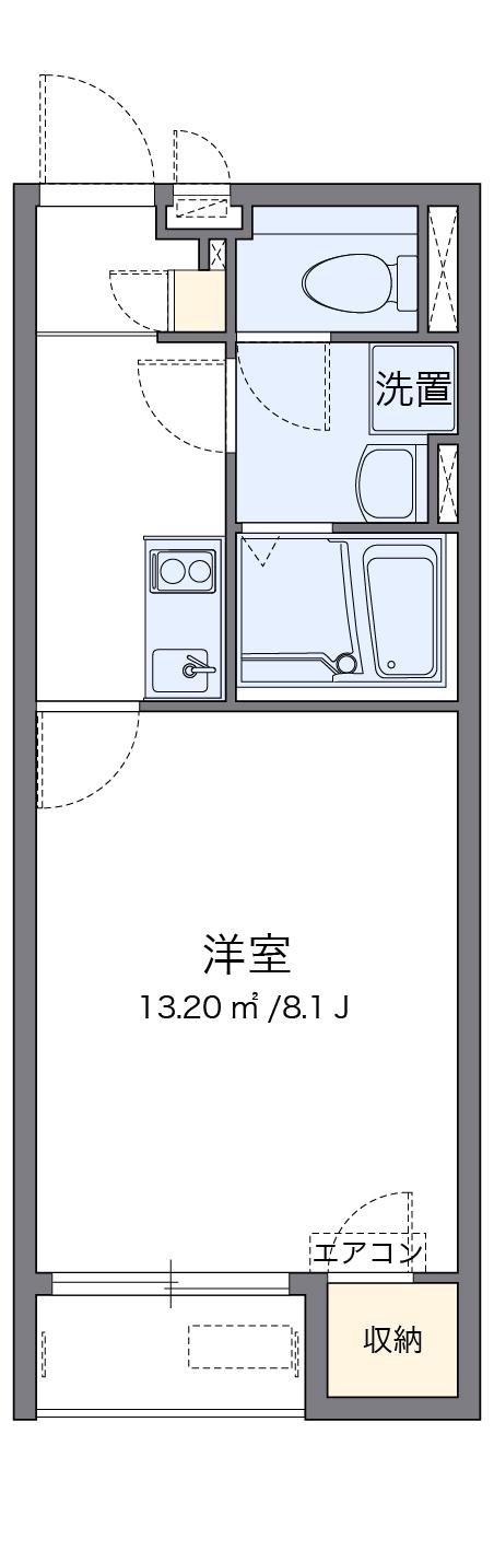 クレイノ忠雅Ⅵ(1K/2階)の間取り写真