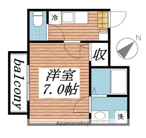 スターリングB(1K/1階)の間取り写真