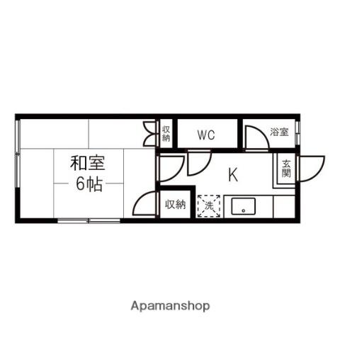 コーポ杉(1K/1階)の間取り写真