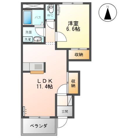 ラトゥール(1LDK/1階)の間取り写真
