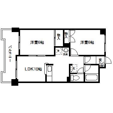 グリーンリーフ泉(2LDK/4階)の間取り写真