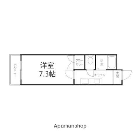 シティコートブラウンA棟(1K/1階)の間取り写真