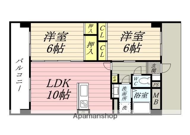FORMⅡ(2LDK/3階)の間取り写真