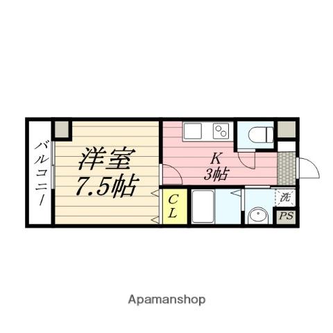 サンパティーク泉中央(1K/3階)の間取り写真