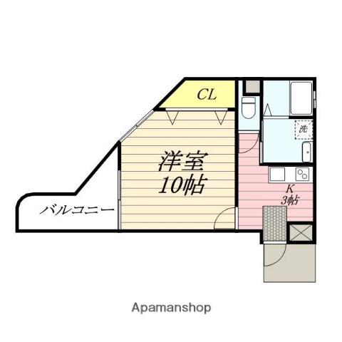 サンパティーク泉中央(1K/3階)の間取り写真