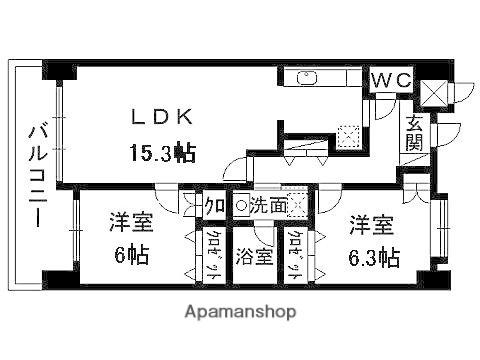 くれが泉中央(2LDK/8階)の間取り写真