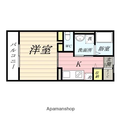 SAKURA HILLS Ⅱ(1K/2階)の間取り写真