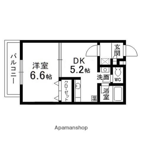 グリーンゲイブルズ(1DK/3階)の間取り写真