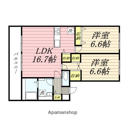 SACRA-TERRACE(2LDK/3階)の間取り写真