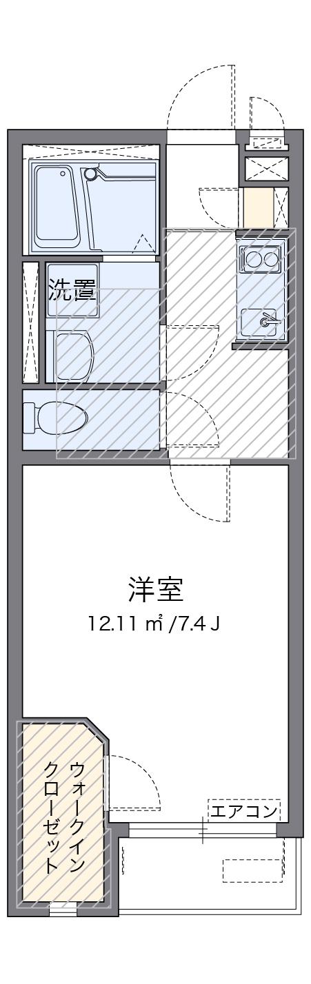 ミランダラ アルコバレーノ(ワンルーム/1階)の間取り写真