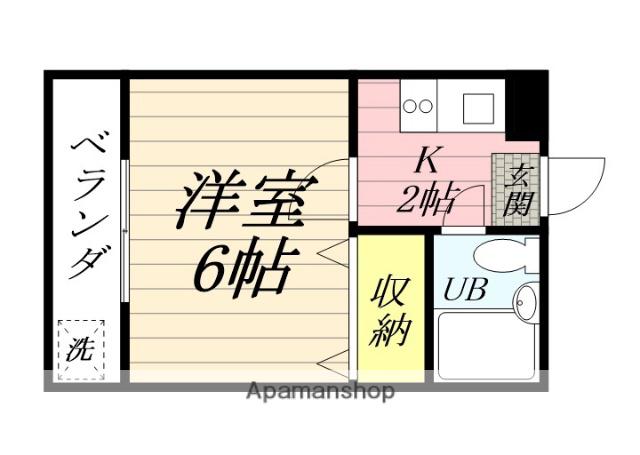 オイゼンビル(1K/3階)の間取り写真