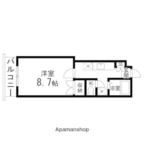 リラックス南光台(1K/1階)の間取り写真