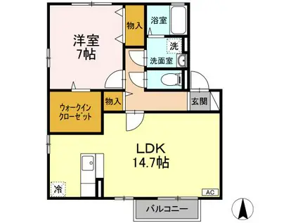 PYXISC(1LDK/2階)の間取り写真