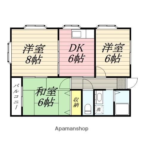 コンフォード3(3DK/2階)の間取り写真