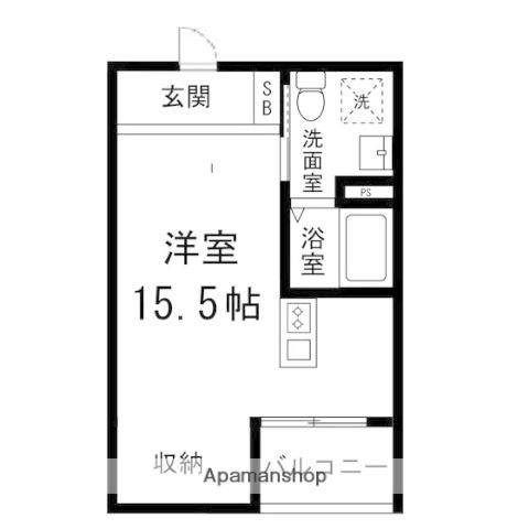 MI宮町(ワンルーム/1階)の間取り写真