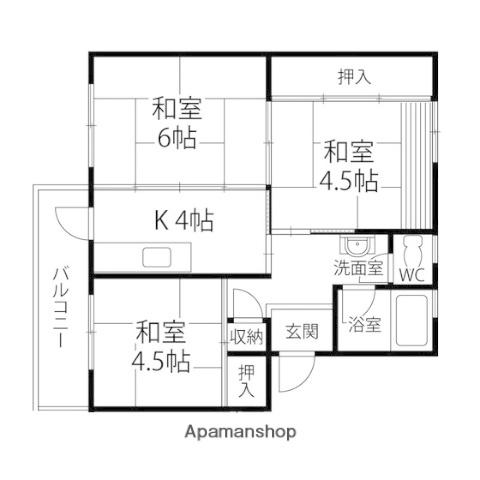 将監団地二街区(3K/5階)の間取り写真