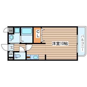 レーベンス柏木(ワンルーム/1階)の間取り写真