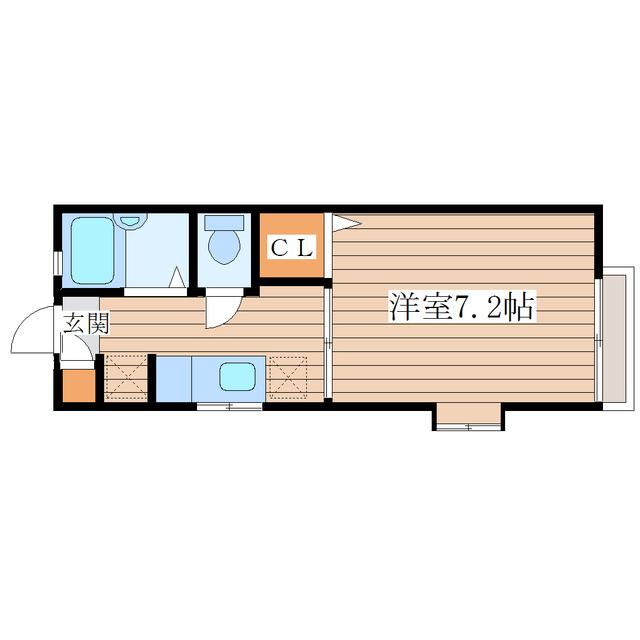 ドミールHAMADA(1K/2階)の間取り写真