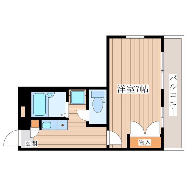 パークハイムⅠ(1K/2階)の間取り写真