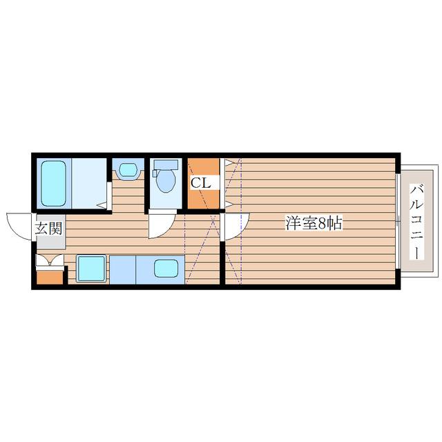 サンヒルズ国見4番館(1K/2階)の間取り写真