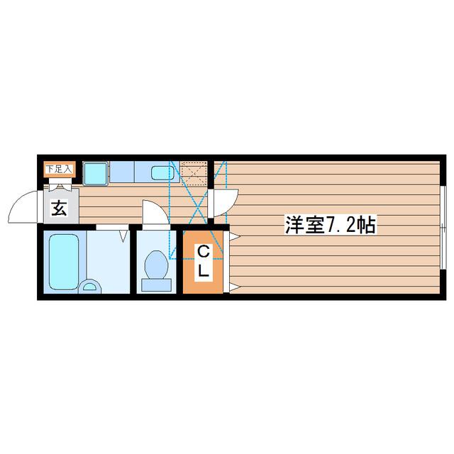 ベルパークみずほ台(1K/2階)の間取り写真