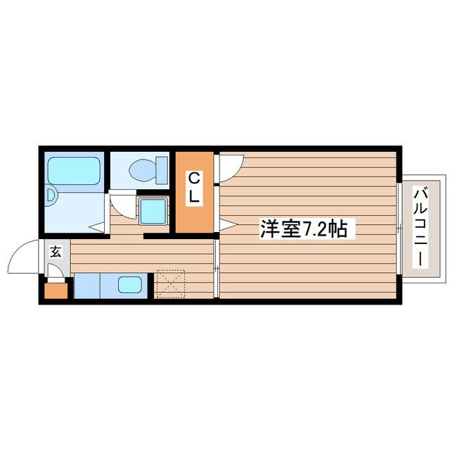 フレール中山弐(1K/1階)の間取り写真